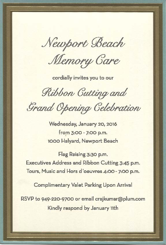 Newport Beach Memory Care Ribbon Cutting