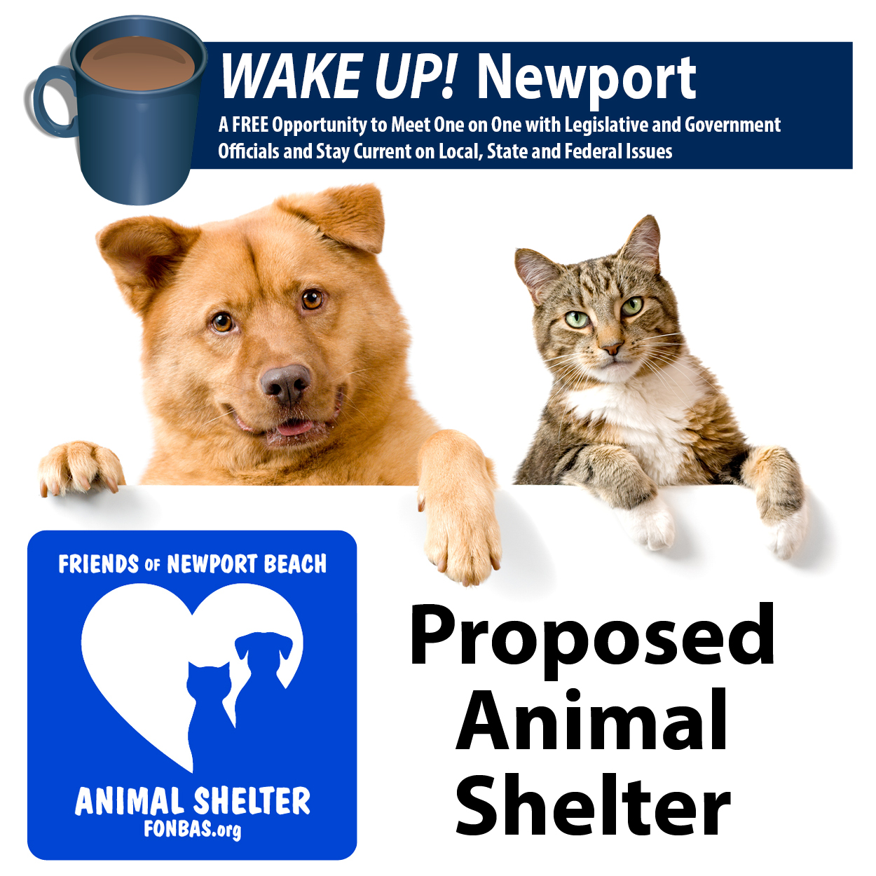 April WAKE UP! Newport - Proposed Animal Shelter in Newport Beach