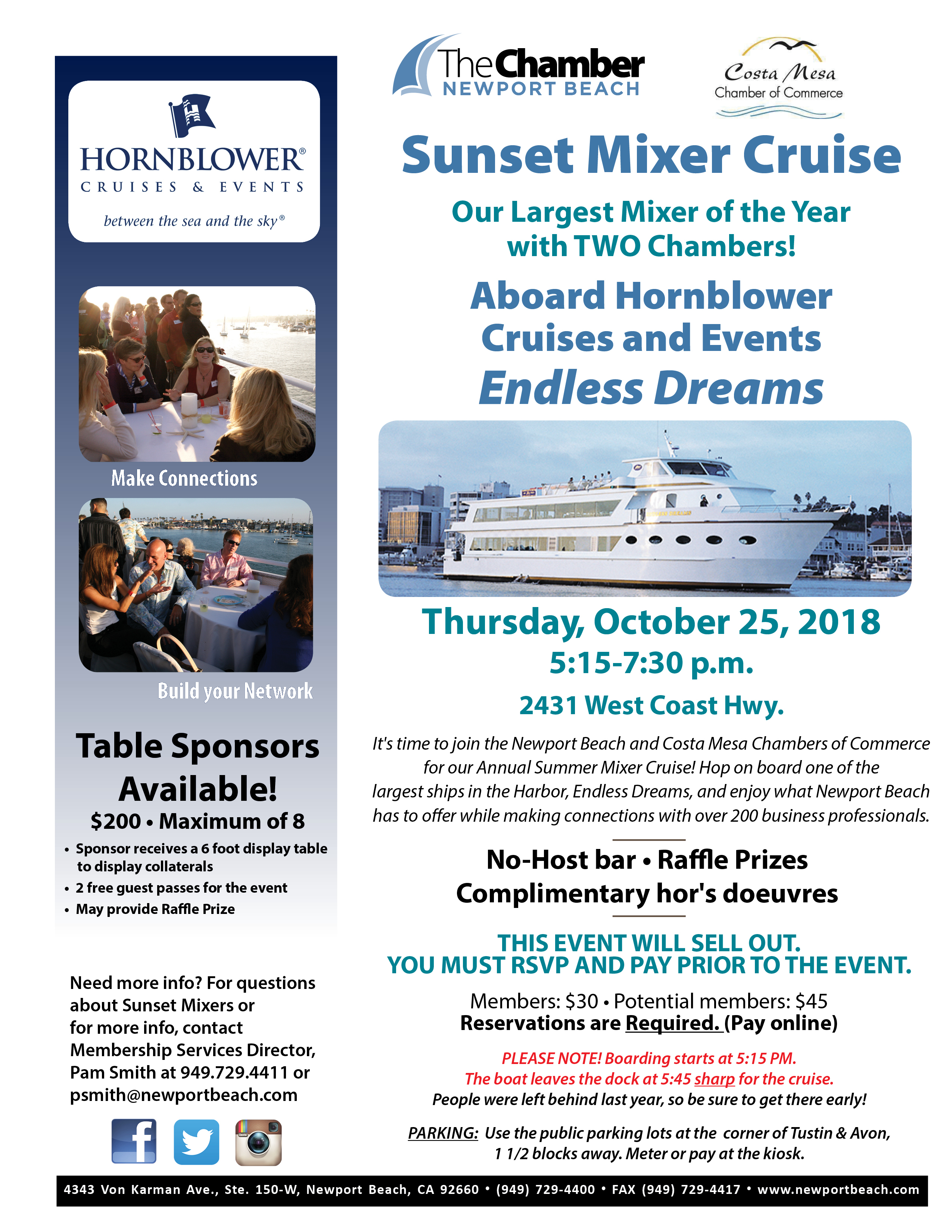 October Sunset Mixer - Hornblower Cruisewcostamesa