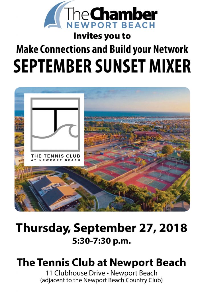 September Sunset Networking Mixer - The Tennis Club at Newport Beach