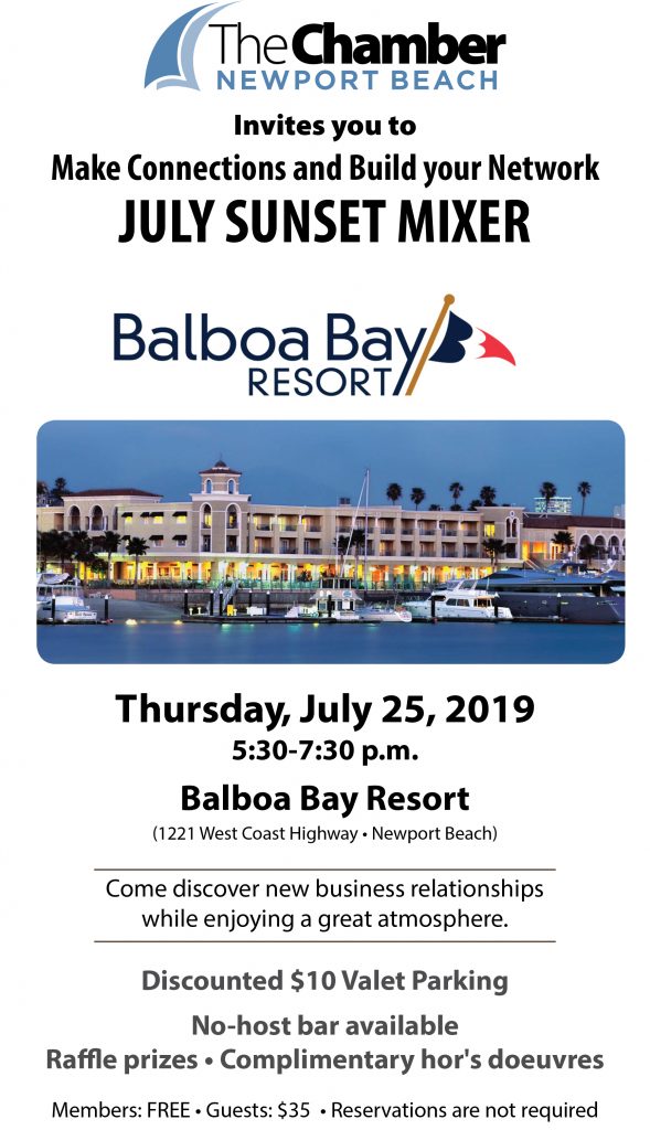 Sunset Mixer - July 2019 - BalboaBayResort -graphic