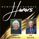 2019 Newport Chamber Honors - Citizen of the Year Nancy Gardner and Business Person of the Year Jim Walker