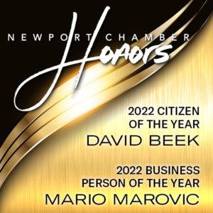 2022 Newport Chamber Honors - Citizen of the Year David Beek and Business Person of the Year Mario Marovic