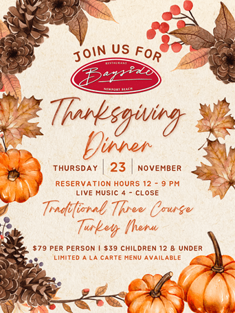 Join Bayside for Thanksgiving Day!