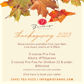 Join Bistango for Thanksgiving Day!