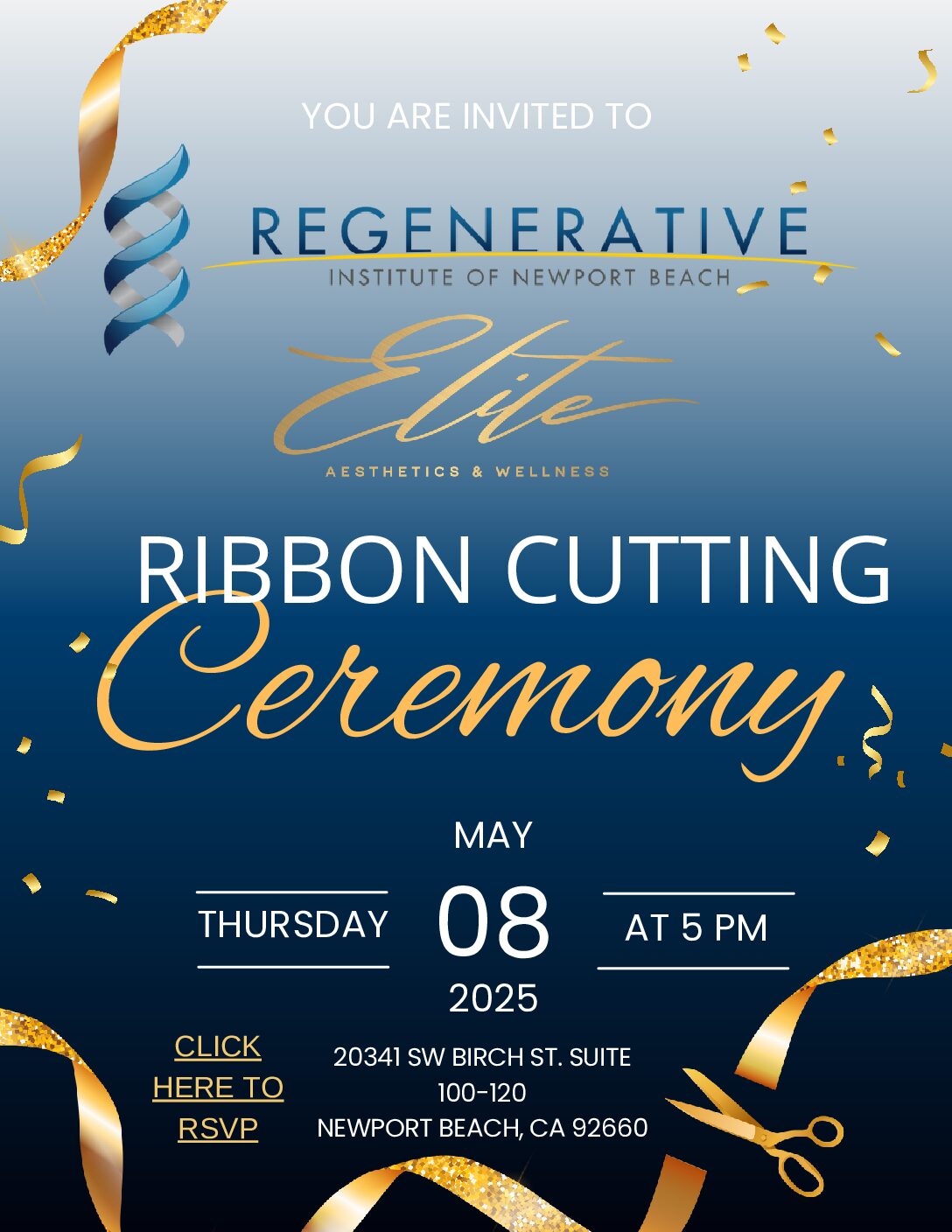Regenerative Institute of Newport Beach x Elite Aesthetics & Wellness Ribbon Cutting