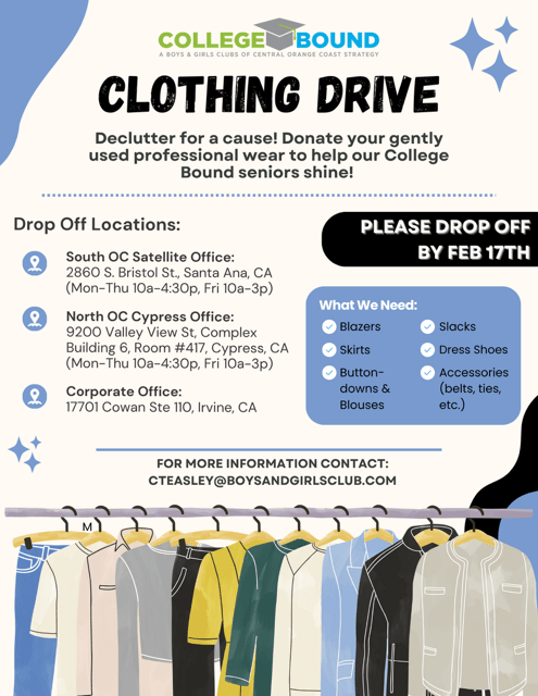Clothing Drive - Boys and Girls Club