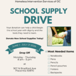 Homeless Intervention Services of Orange County (HIS-OC) Back to School Drive