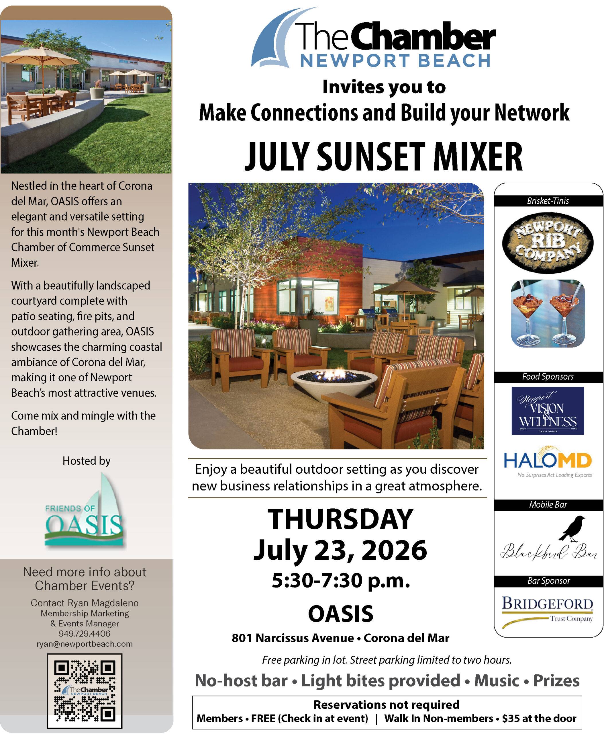 July 2026 Sunset Mixer - Oasis Senior Center