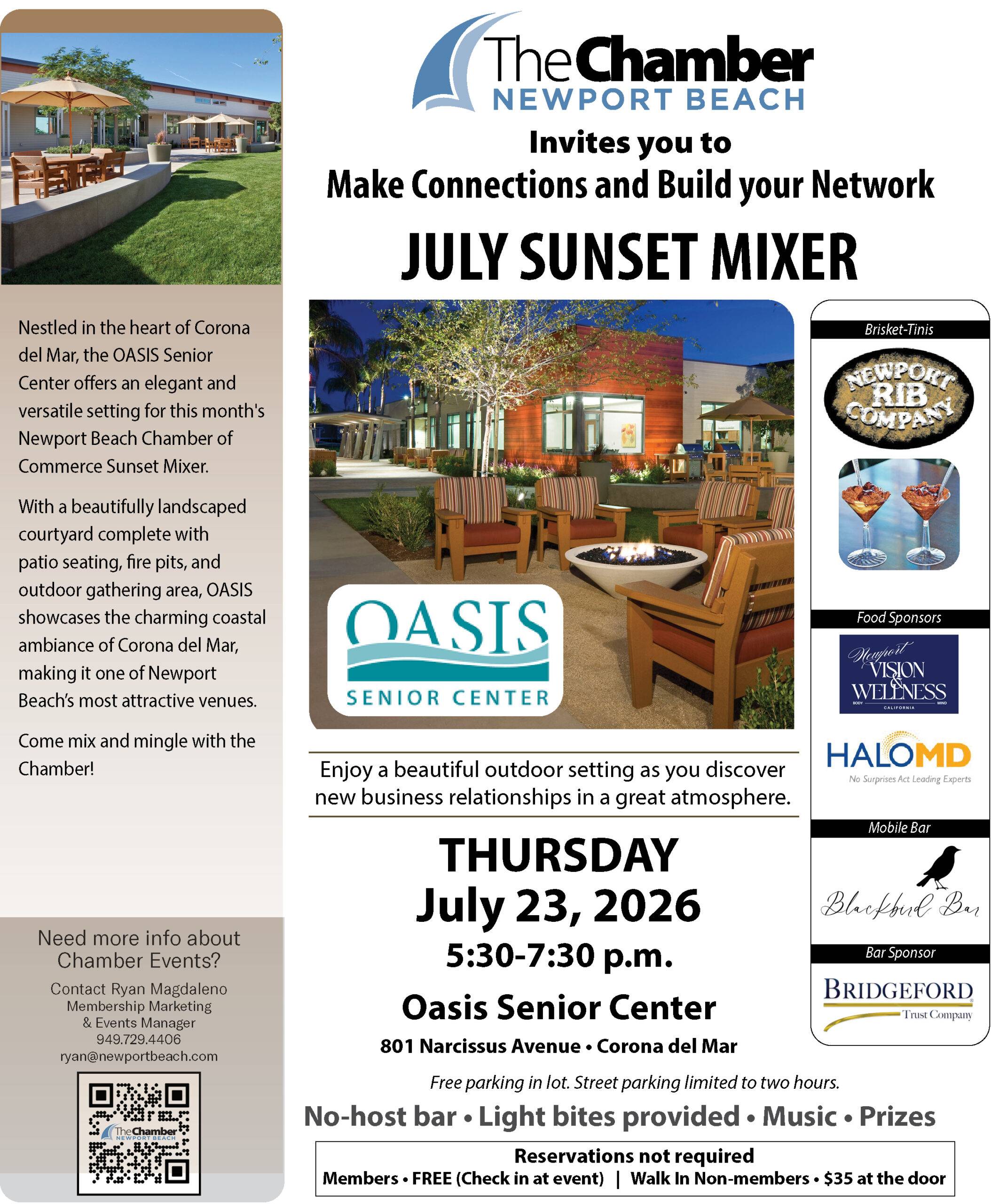 July 2026 Sunset Mixer - Oasis Senior Center