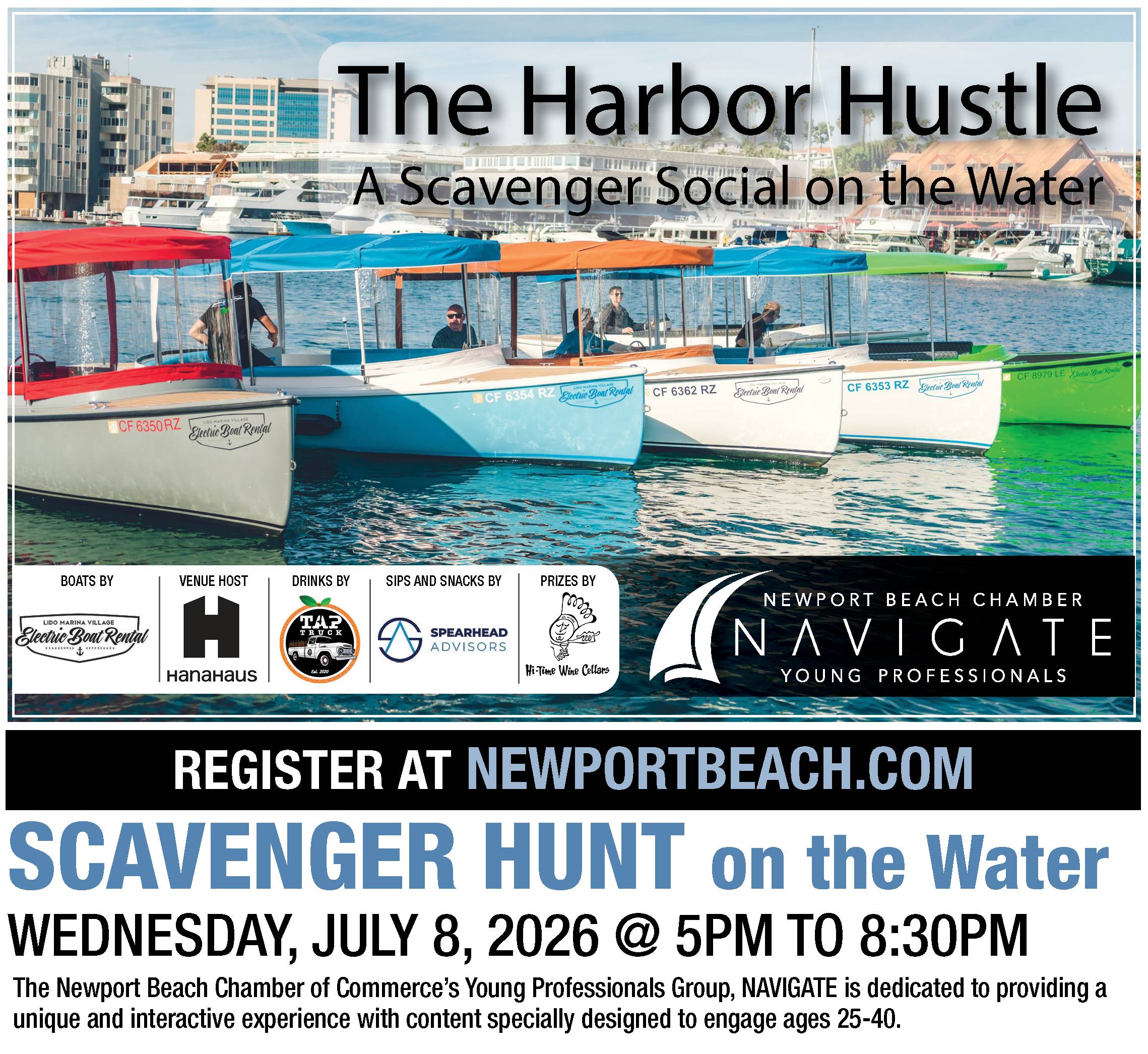 Navigate. July 8-2026 - Harbor Hustle Scavenger Hunt - Header