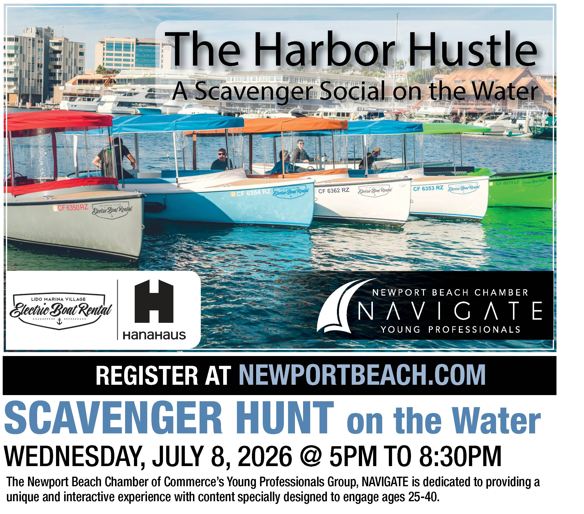 Navigate. July 8-2026 - Harbor Hustle Scavenger Hunt - Header