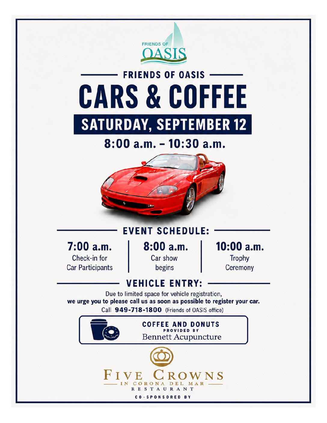 Friends of OASIS Cars and Coffee event