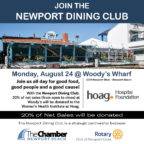 Join the Newport Dining Club at Woody's Wharf to benefit the Women's Health Institute at Hoag