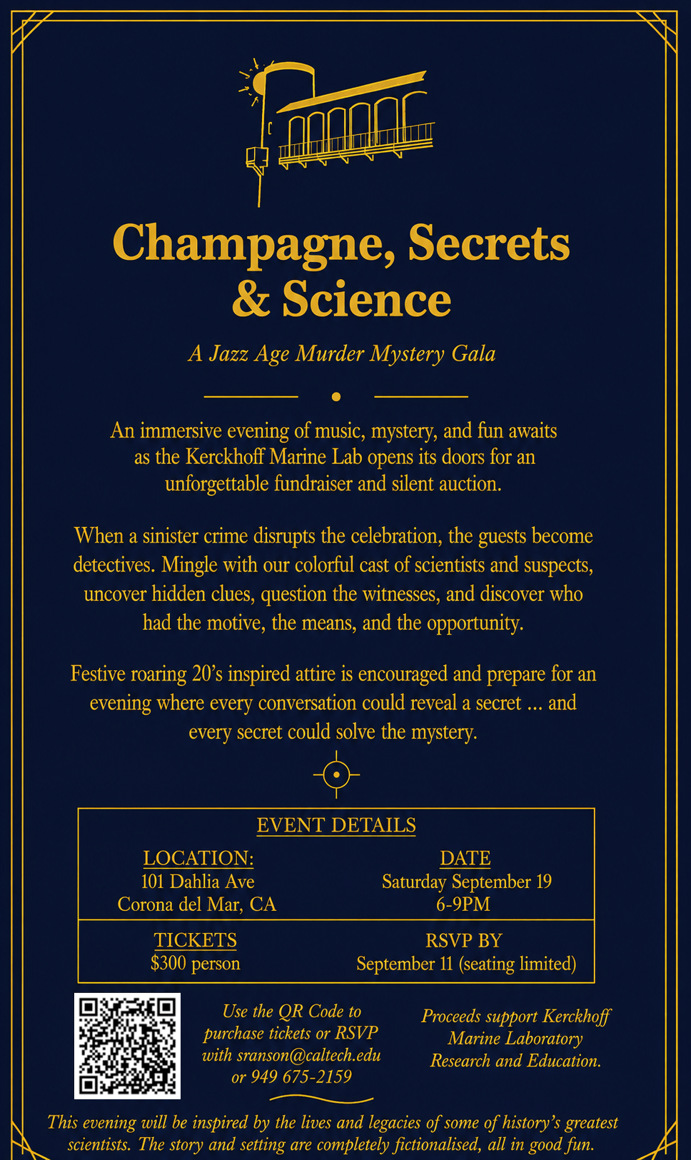 Murder Mystery Gala - Kerckhoff Marine Lab.
