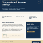 Newport Beach Summer Meetup - Hosted By Analyzing Finance with Nick