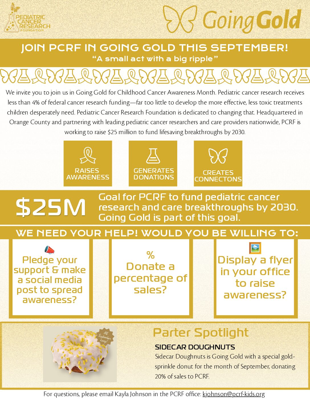 Going Gold - Pediatric Cancer Research Foundation