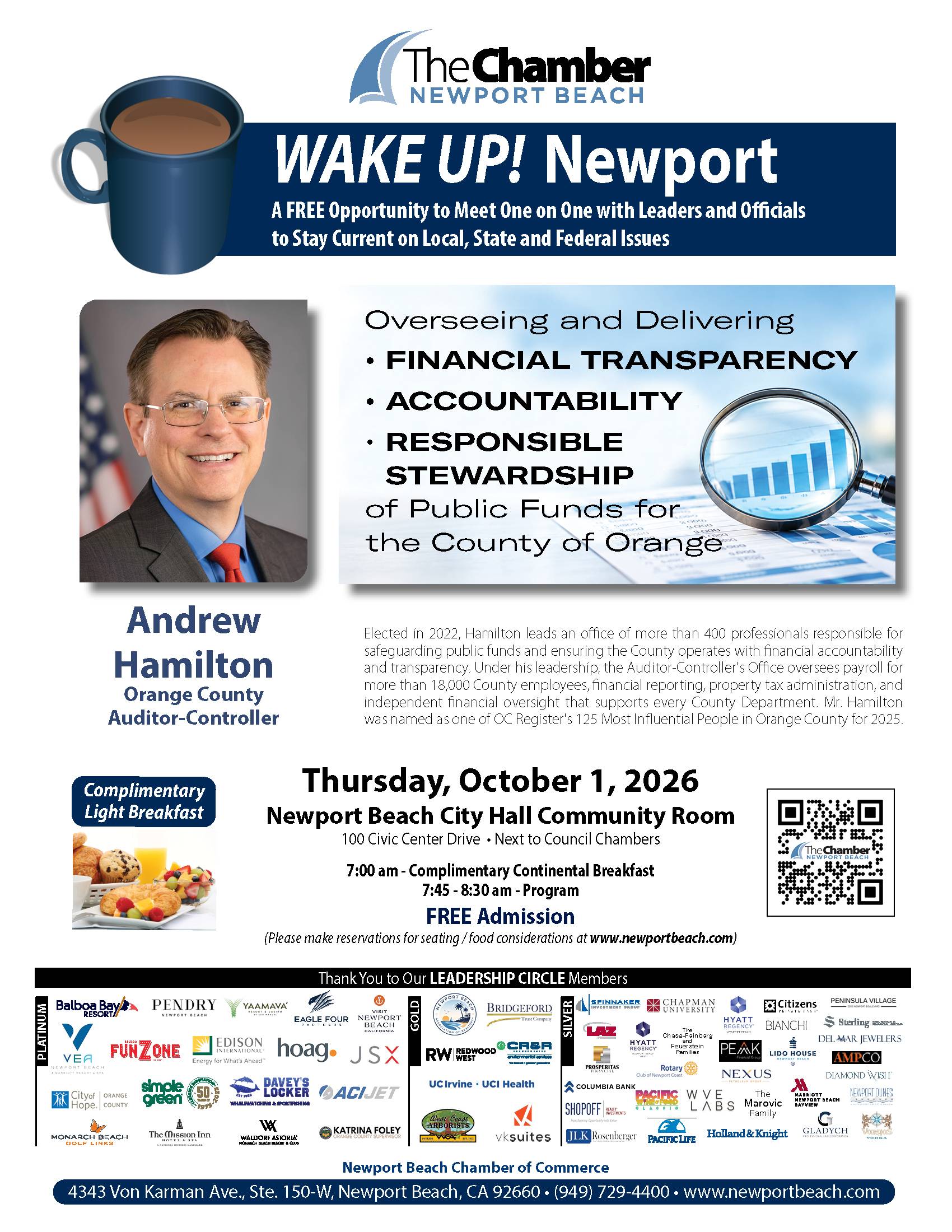 Wake Up Newport - October 2026 - Andrew Hamilton - Auditor